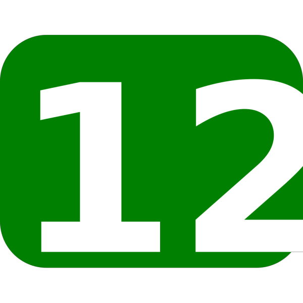Blue Rounded Rectangle With Number 12 PNG Clip art