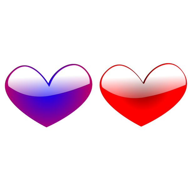Red And Blue Hearts PNG Clip art