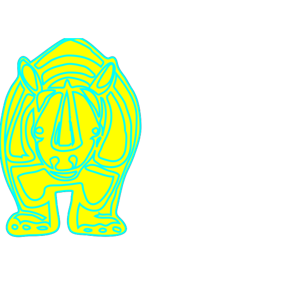 Rhino Yellow Blue PNG Clip art