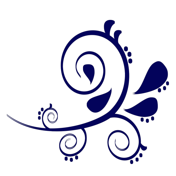 Paisley Curves Blue PNG Clip art
