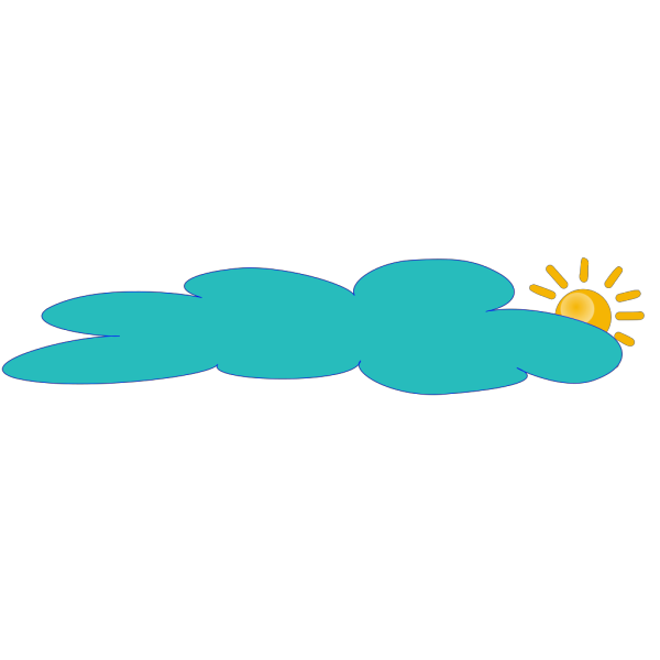 Sun With Long Blue Cloud PNG Clip art