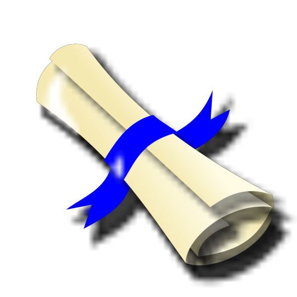 Diploma Blue Ribbon PNG Clip art