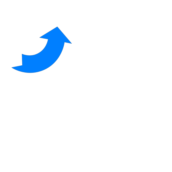 Blue Curved Arrow PNG Clip art