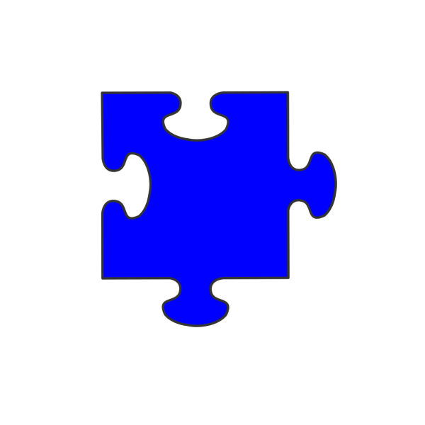 Blue Border Puzzle Piece PNG Clip art