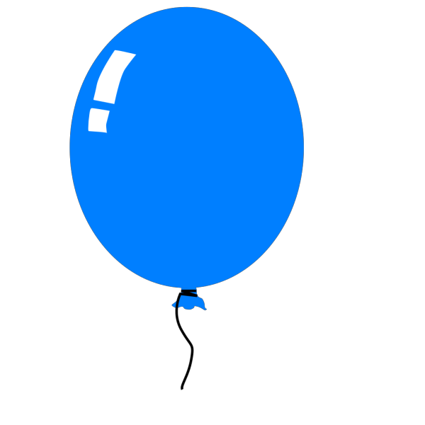 Straight Flat Blue Balloon 2 PNG Clip art