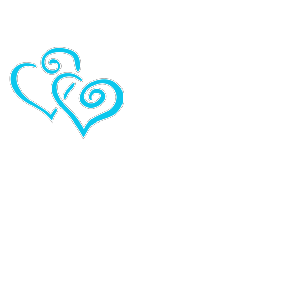 Intertwined Teal Hearts PNG Clip art