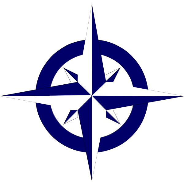 Dark Blue Compass Rose PNG Clip art