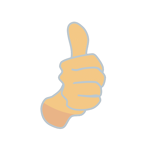 Thumbs Up, Modified Original With Blue Borders PNG Clip art