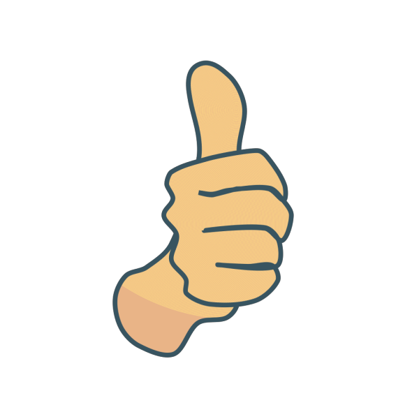 Thumbs Up, Modified Original With Dark Blue Borders PNG Clip art