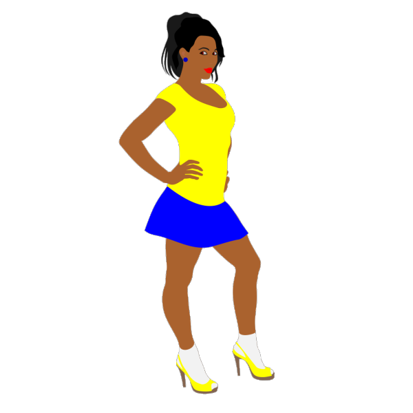 Woman In Blue &yellow PNG Clip art