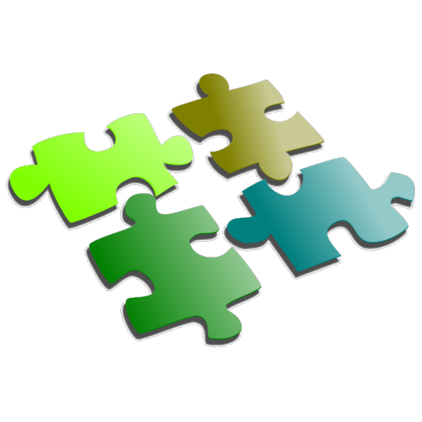 Blue N Green Puzzle PNG Clip art