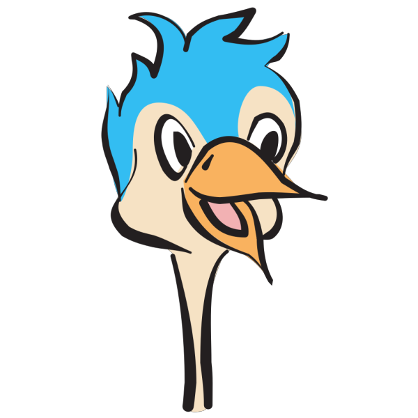 Blue Ostrich Head PNG Clip art