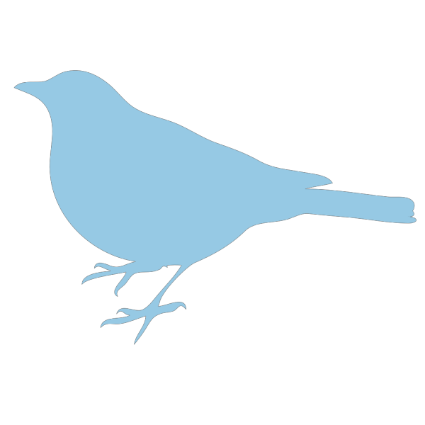 Soft Blue Bird Silhouette PNG Clip art