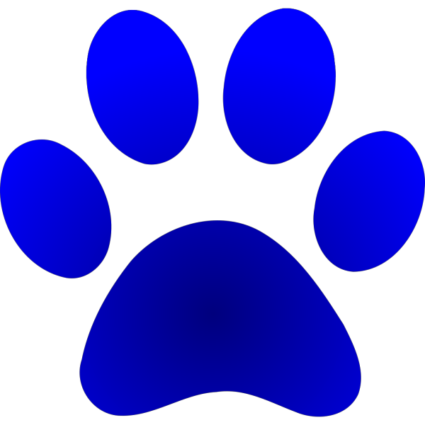 Blue Paw Print With Gradient PNG Clip art