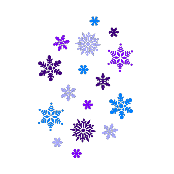 Multi Blue Snowflakes PNG images