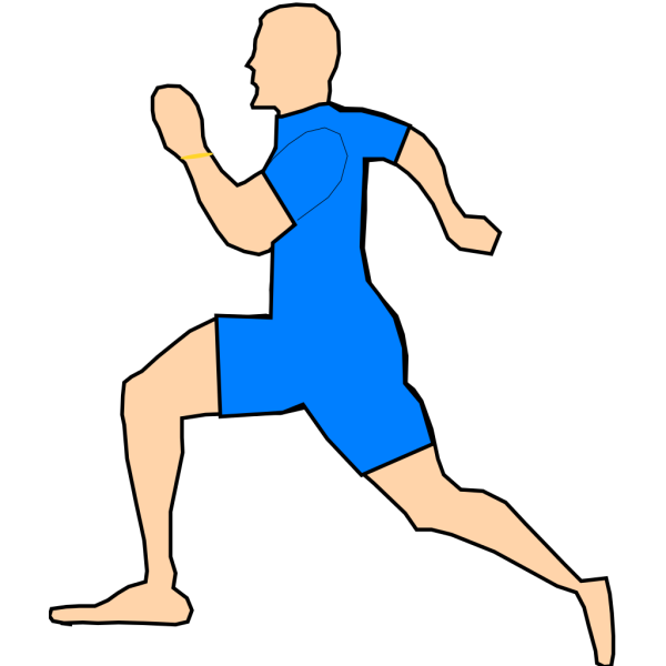 Man Running In Light Blue PNG Clip art