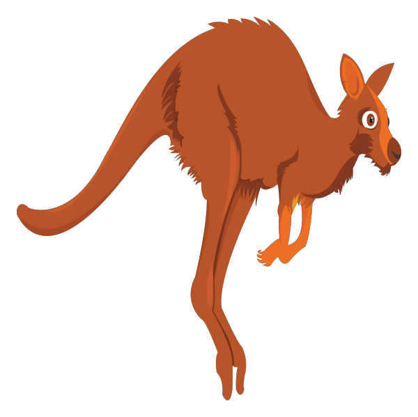 Blue  Sightword Kangaroo PNG Clip art