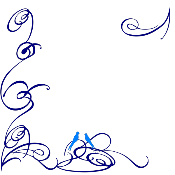 Decorative Swirl Blue Bird PNG Clip art