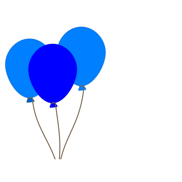 3 Blue Balloons PNG Clip art