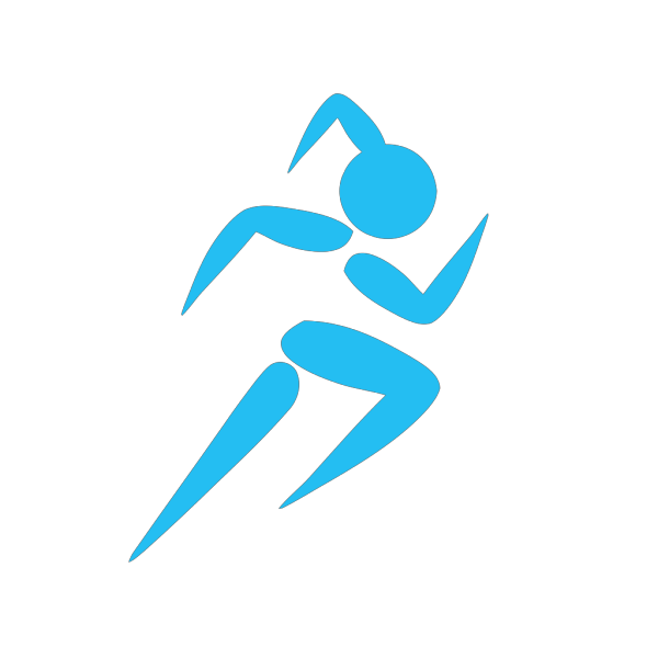 Girl Running Light Blue PNG Clip art