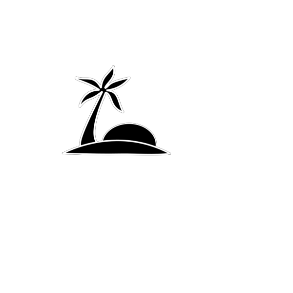 Blue Palm Tree Beach W/sun PNG Clip art