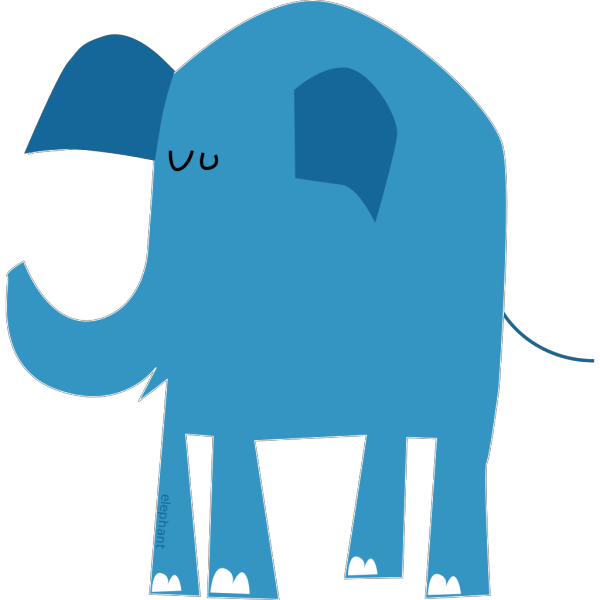 Blue Cartoon Elephant PNG Clip art