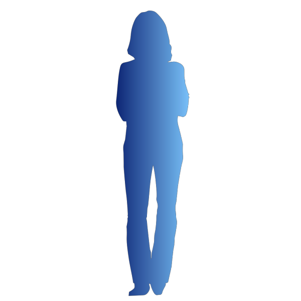 Solid Blue Person Outline PNG Clip art