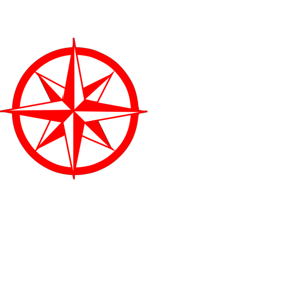 Blue & Red Compass Rose PNG Clip art