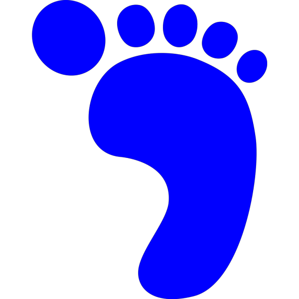 Right Foot Print Blue PNG Clip art