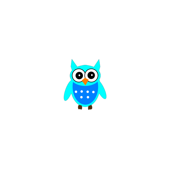 Cute Blue Owl PNG Clip art