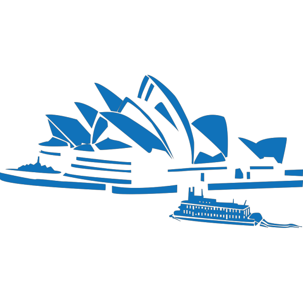 Sydney Opera House Blue Silhouette PNG Clip art