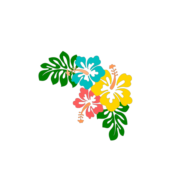 Hibiscus-blue-three-together PNG Clip art