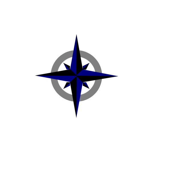 Bluegrey Compass Rose PNG Clip art