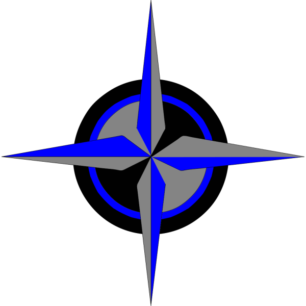 Blue, Black, Silver, Compass PNG Clip art
