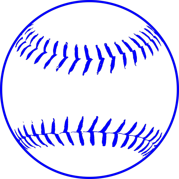 Softball With Blue Stiches PNG Clip art