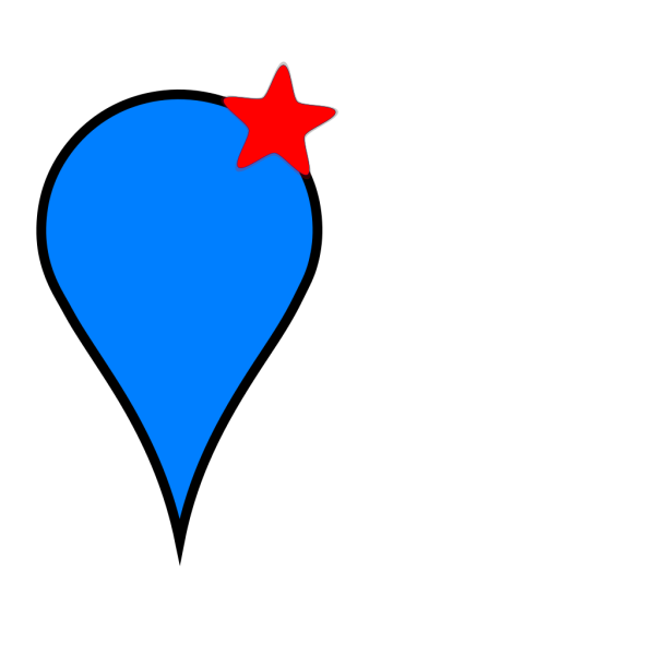 Blue Pin Starred Withoutshadow PNG Clip art