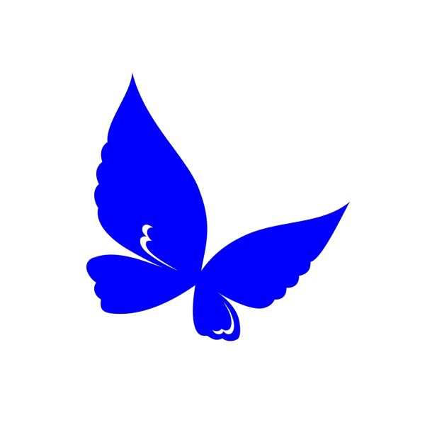 Solid Blue Butterfly PNG Clip art