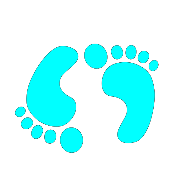 Footprints-barefoot, Light Blue PNG Clip art