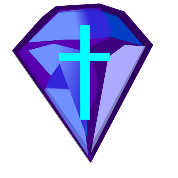 Blue Purple Diamond With Cross PNG Clip art