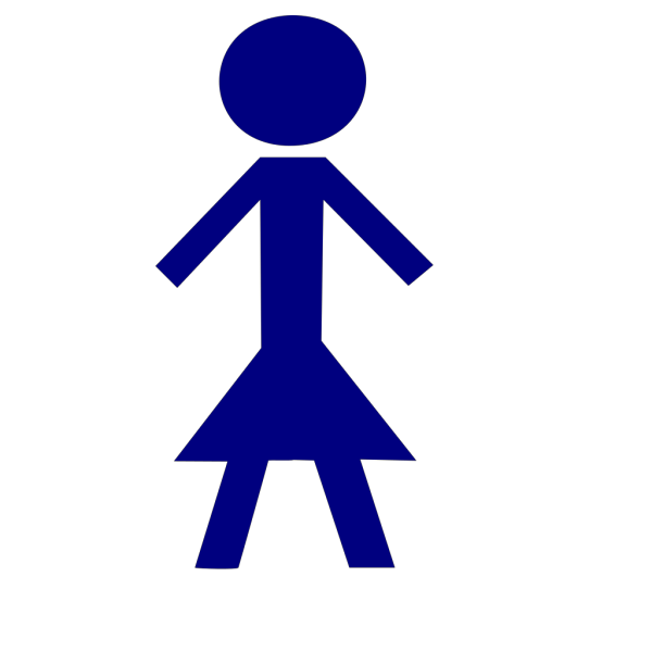 Blue Female Stick Figure PNG Clip art