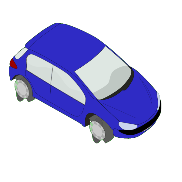 Blue Car (green Background) PNG Clip art