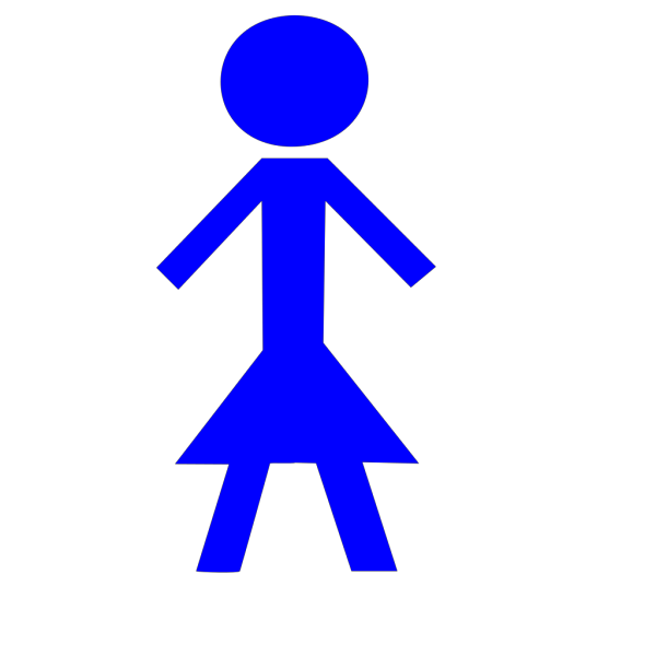 Blue Stick Woman PNG Clip art