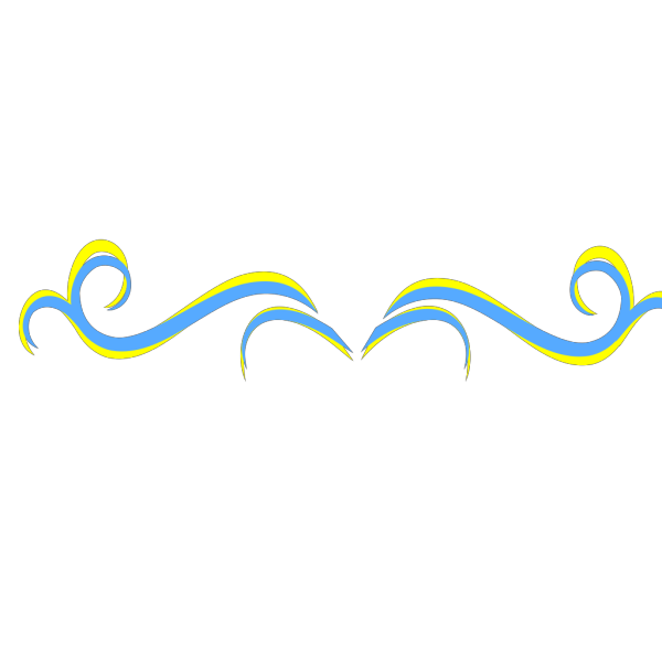 Swirl Blue On Yellow PNG Clip art