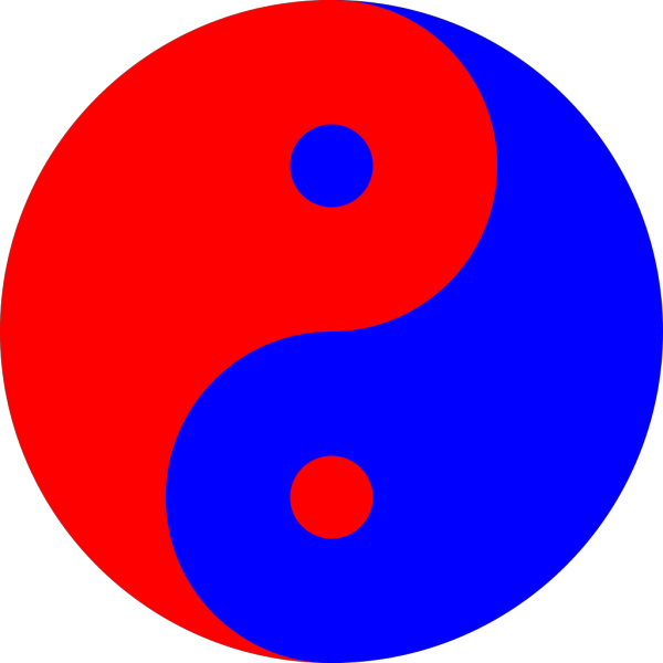 Yinyang Red-blue PNG Clip art