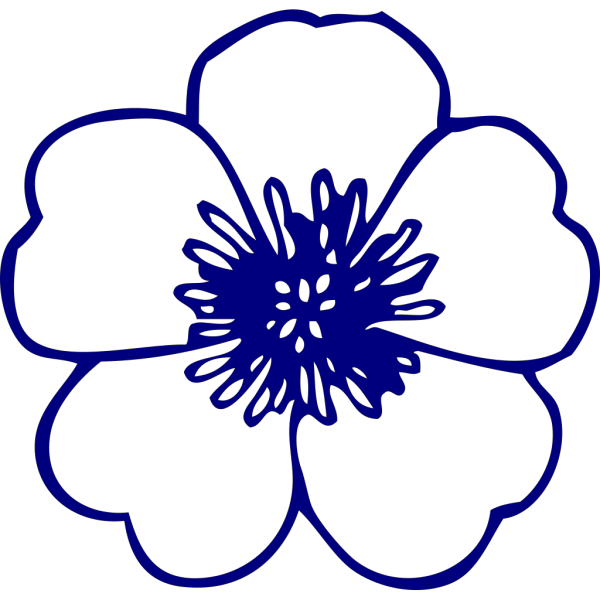 Navy Blue Buttercup Flower PNG Clip art