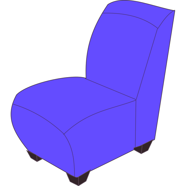 Blue Armless Chair PNG Clip art