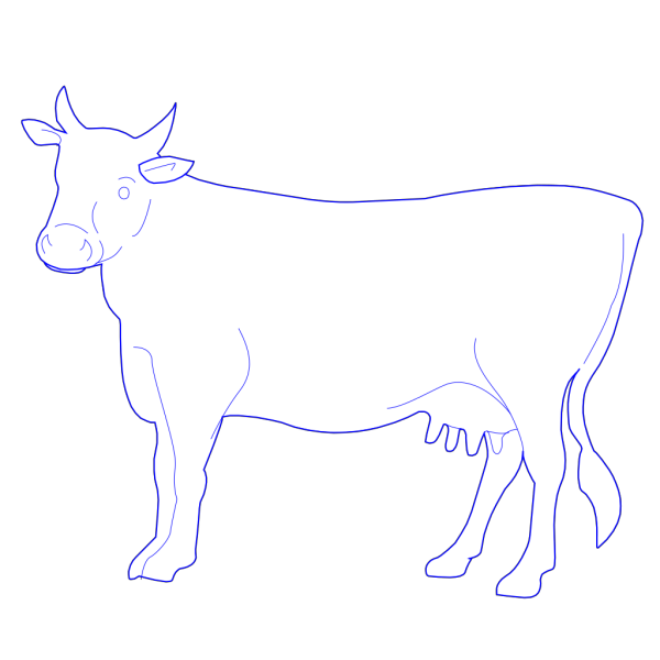 Blue Cow  PNG Clip art