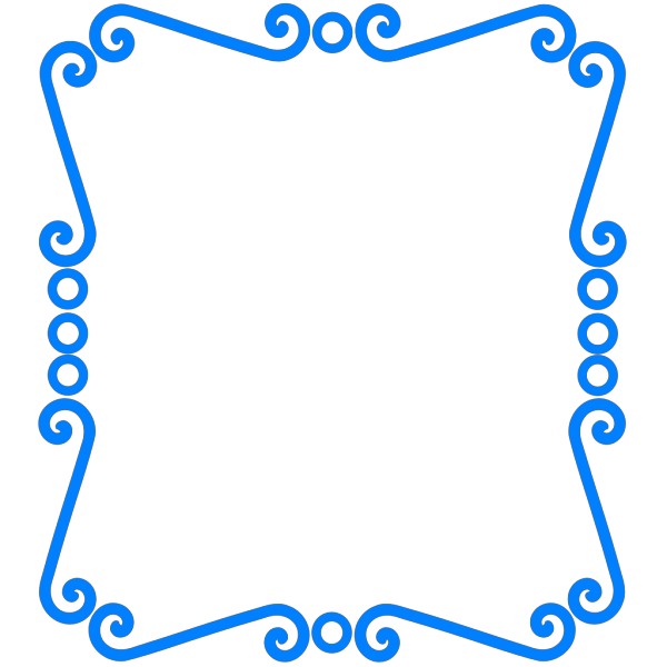 Scrolly Frame Blue PNG Clip art