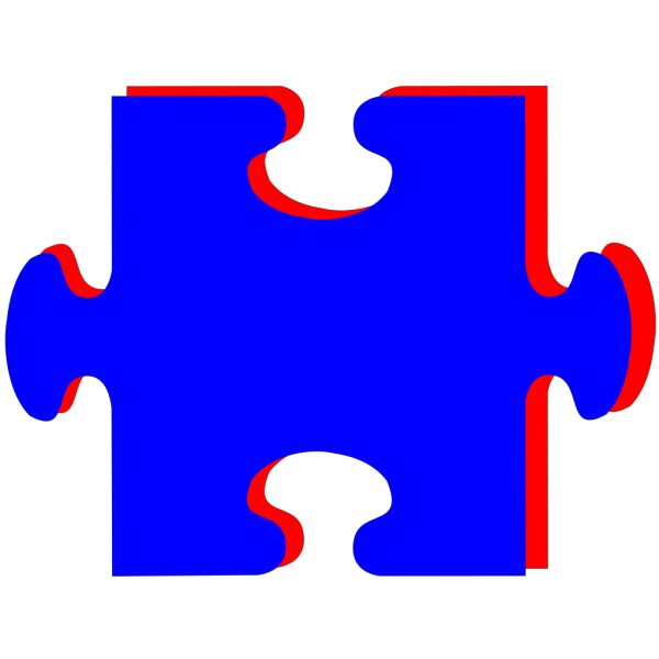 Puzzle Piece Blue With Red PNG Clip art