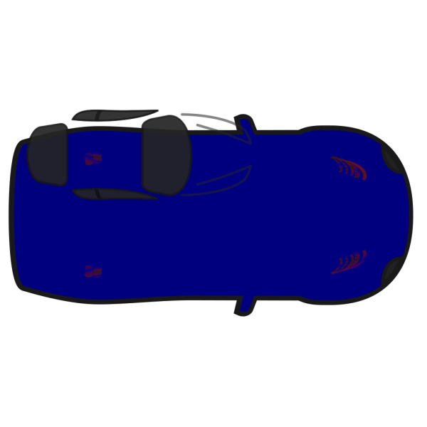 Blue Car - Top View PNG Clip art
